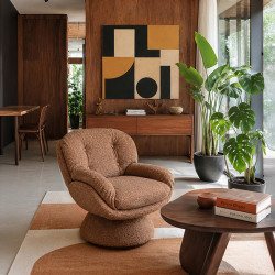 FAUTEUIL PIVOTANT EN TISSU...