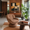 FAUTEUIL PIVOTANT EN TISSU CHINÉ BRIQUE 74X61X70CM GUSTAVE
