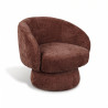 FAUTEUIL PIVOTANT EN TISSU CHENILLE CHERRY 78X76.5X72.5CM PALOMA