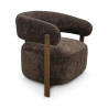 FAUTEUIL ARRONDI EN TISSU CHENILLE CACAO 74X67X70CM NOUBIA