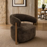 FAUTEUIL ARRONDI EN TISSU CHENILLE CACAO 74X67X70CM NOUBIA