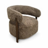 FAUTEUIL ARRONDI TISSU DOUX EFFET FOURRURE LATTE74X67X70CM NOUBIA