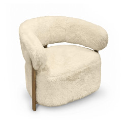 FAUTEUIL ARRONDI TISSU DOUX...