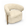 FAUTEUIL ARRONDI TISSU DOUX EFFET FOURRURE ÉCRU 74X67X70CM NOUBIA