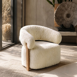 FAUTEUIL ARRONDI TISSU DOUX...