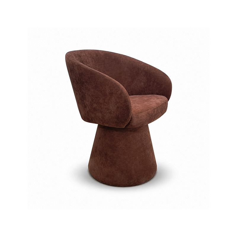 FAUT/TABLE PIVOTANT EN TISSUS EFFET CHENILLE  CHERRY58X60X77.5CM ALBA