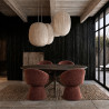 FAUT/TABLE PIVOTANT EN TISSUS EFFET CHENILLE  CHERRY58X60X77.5CM ALBA
