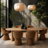 FAUT/TABLE PIVOTANT EN TISSUS EFFET CHENILLE T/   SIENNE 58X60X77.5 ALBA
