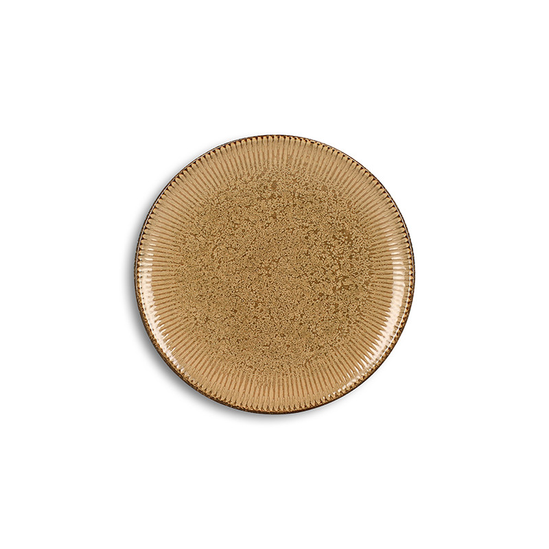 ASSIETTE À DESSERT LUNEA 21CM EN PORCELAINE MARRON