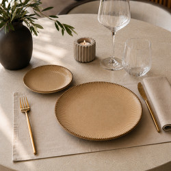 ASSIETTE À DESSERT LUNEA 21CM EN PORCELAINE MARRON
