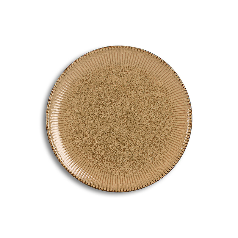 ASSIETTE PLATE LUNEA 27CM EN PORCELAINE MARRON