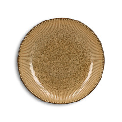 ASSIETTE CREUSE LUNEA 22CM EN PORCELAINE MARRON