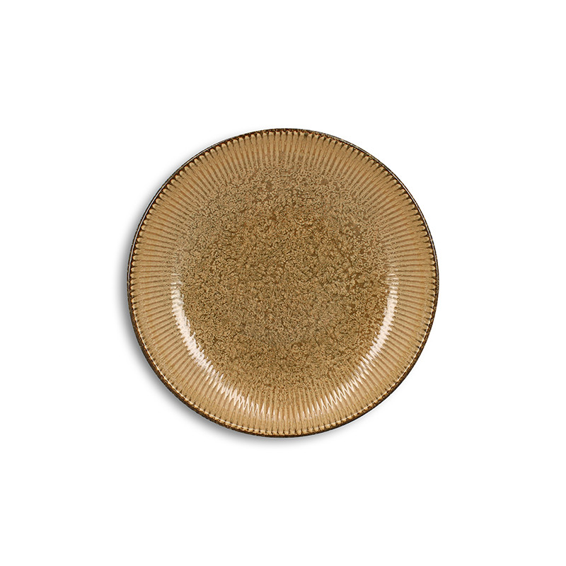 ASSIETTE CREUSE LUNEA 22CM EN PORCELAINE MARRON