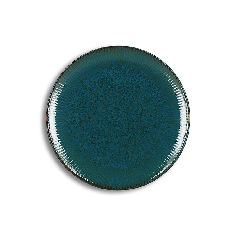 ASSIETTE PLATE LUNEA 27CM EN PORCELAINE BLEU