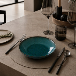 ASSIETTE CREUSE LUNEA 22CM EN PORCELAINE BLEU