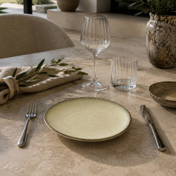 ASSIETTE À DESSERT LUNEA 21CM EN PORCELAINE BEIGE