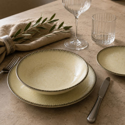 ASSIETTE PLATE LUNEA 27CM EN PORCELAINE BEIGE