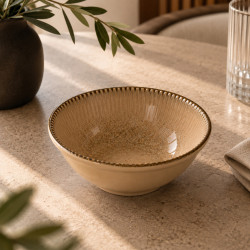 BOL LUNEA 42CL EN PORCELAINE MARRON 16CM