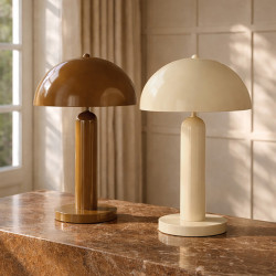 LAMPE À POSER EN MÉTAL  CRÈME  BRILLANT 30X30X46CM KYRA