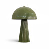 LAMPE À POSER EN MÉTAL STRIÉ OLIVE BRILLANT 25X25X36CM THALIA
