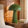 LAMPE À POSER EN MÉTAL STRIÉ OLIVE BRILLANT 25X25X36CM THALIA