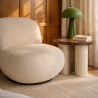 LAMPE À POSER EN MÉTAL STRIÉ OLIVE BRILLANT 25X25X36CM THALIA