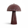 LAMPE À POSER EN MÉTAL STRIÉ LIE DE VIN BRILLAN 25X25X36CM THALIA