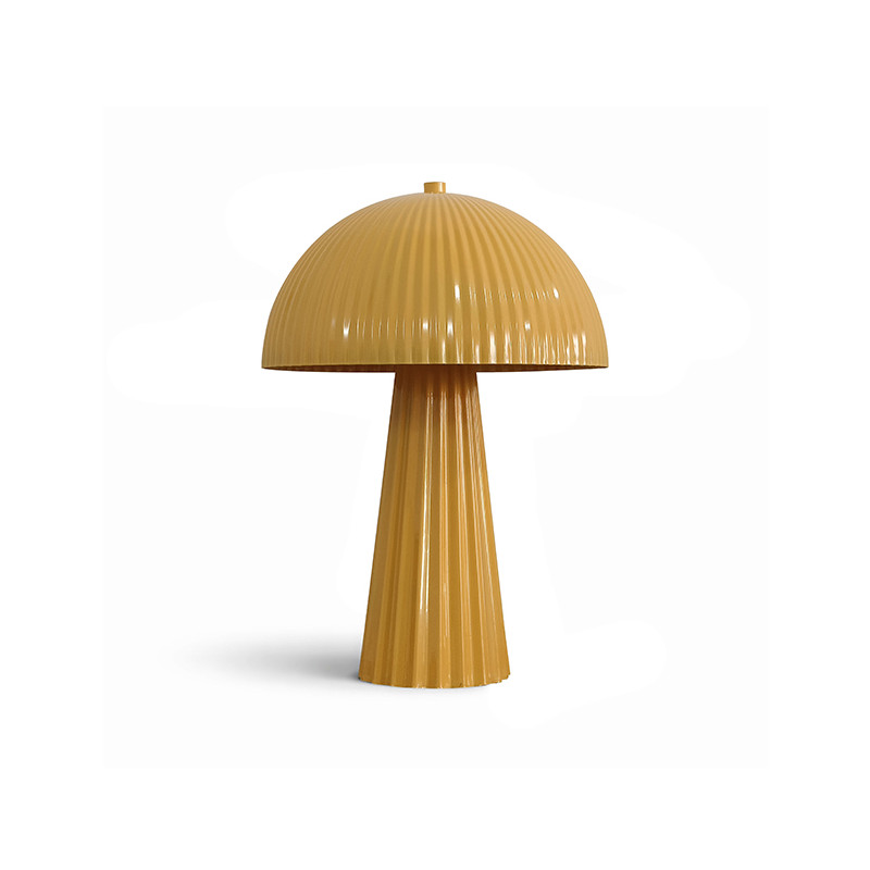 LAMPE À POSER EN MÉTAL STRIÉ SAFRAN BRILLANT 25X25X36CM THALIA