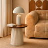 LAMPE À POSER EN MÉTAL ECRU BRILLANT 25X25X37CM CHLOE