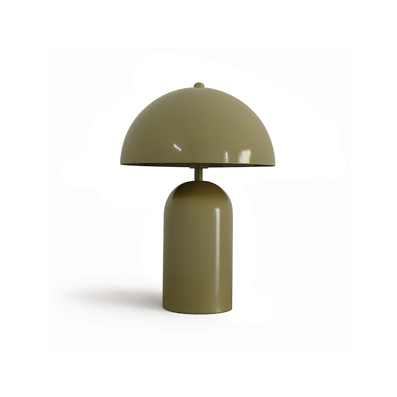 LAMPE À POSER EN MÉTAL VERT KAKI BRILLANT 25X25X37CM CHLOE