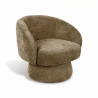 FAUTEUIL PIVOTANT EN TISSUS CHENILLE CARAMEL 78X76.5X72.5CM PALOMA