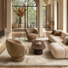 FAUTEUIL PIVOTANT EN TISSUS CHENILLE CARAMEL 78X76.5X72.5CM PALOMA