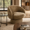 FAUTEUIL PIVOTANT EN TISSUS CHENILLE CARAMEL 78X76.5X72.5CM PALOMA