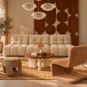 FAUTEUIL EN TISSU CHENILLE BEIGE POUDRÉ 63X66X73CM AXO