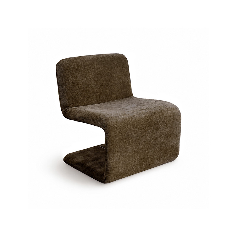 FAUTEUIL EN TISSU CHENILLE CACAO 63X66X73CM AXO