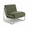 FAUTEUIL LOUNGE EN TISSU CHENILLE VERT SAUGE  63X80X65CM HELIO