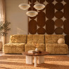 FAUTEUIL COMPRESSÉ EN TISSU CHENILLE OCRE DORÉ 80X90X68CM VOLTA