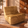 FAUTEUIL COMPRESSÉ EN TISSU CHENILLE OCRE DORÉ 80X90X68CM VOLTA