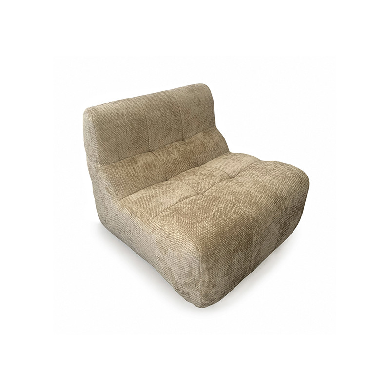 FAUTEUIL COMPRESSÉ EN TISSU CHENILLE TAUPE 80X90X68CM VOLTA
