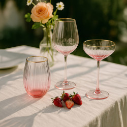 LOT DE 4 VERRES À PIED GATSBY 57.5CL EN VERRE ROSE