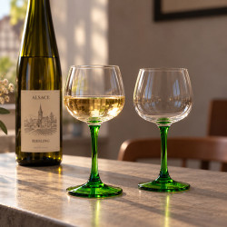 LOT DE 3 VERRES À PIED VIN DU RHIN 16.5CL EN CRISTALLIN