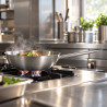 WOK PROFESSIONNEL 30CM EN ACIER INOXYDABLE