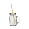 MUG EN VERRE 45CL AVEC PAILLE PLASTIQUE RÉUTILISABLE