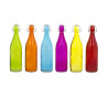 BOUTEILLE LIMONADE 1 L FORME RONDE FUN EN VERRE 6 COLORIS ASSORTIS