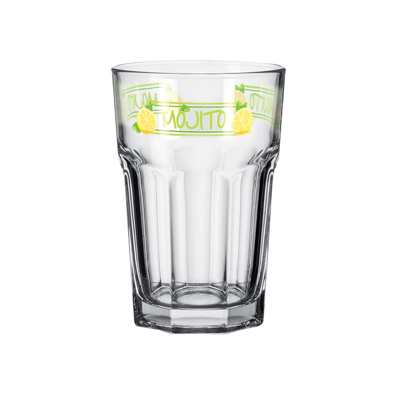 VERRE À  MOJITO EN VERRE DÉCORÉ 36.5CL