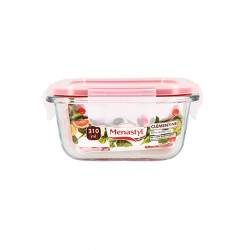 BOITE HERMÉTIQUE CARRÉE + COUVERCLE 310ML CLÉMENTINE
