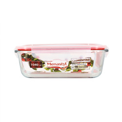 BOITE HERMÉTIQUE RECTANGULAIRE +COUVERCLE 1040ML CLÉMENTINE