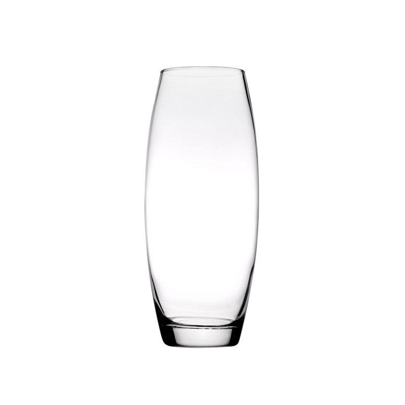 VASE HAUTEUR 26CM FORME BOMBÉE EN VERRE TRANSPARENT