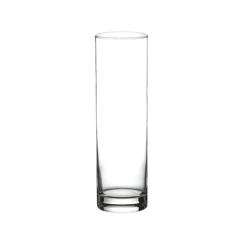 VASE H26,5CM FORME DROITE EN VERRE TRANSPARENT