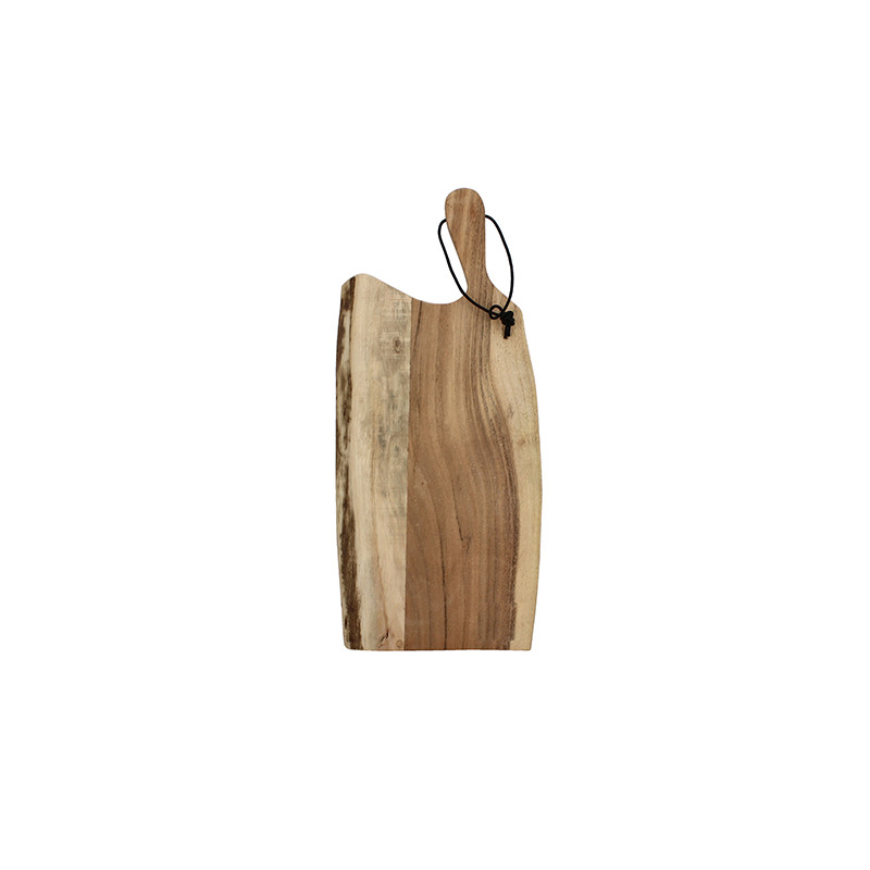 PLANCHE À DÉCOUPER WOOD EN BOIS D'ACACIA 50X20CM AVEC LANIÈRE EN CUIR